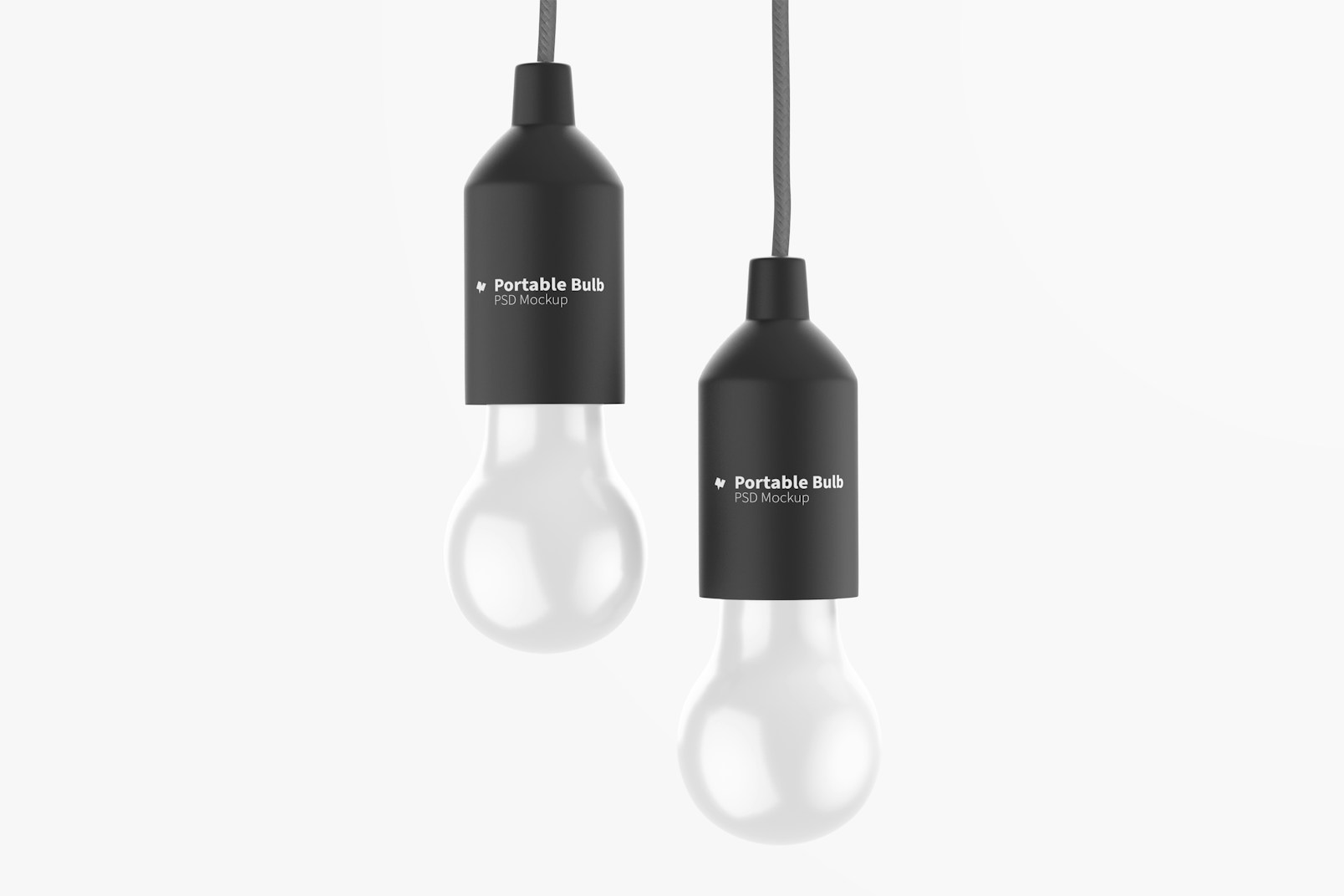 Portable Bulbs Mockup, Hanging