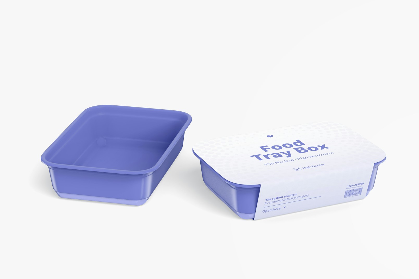 Food Tray Boxes With Label Mockup