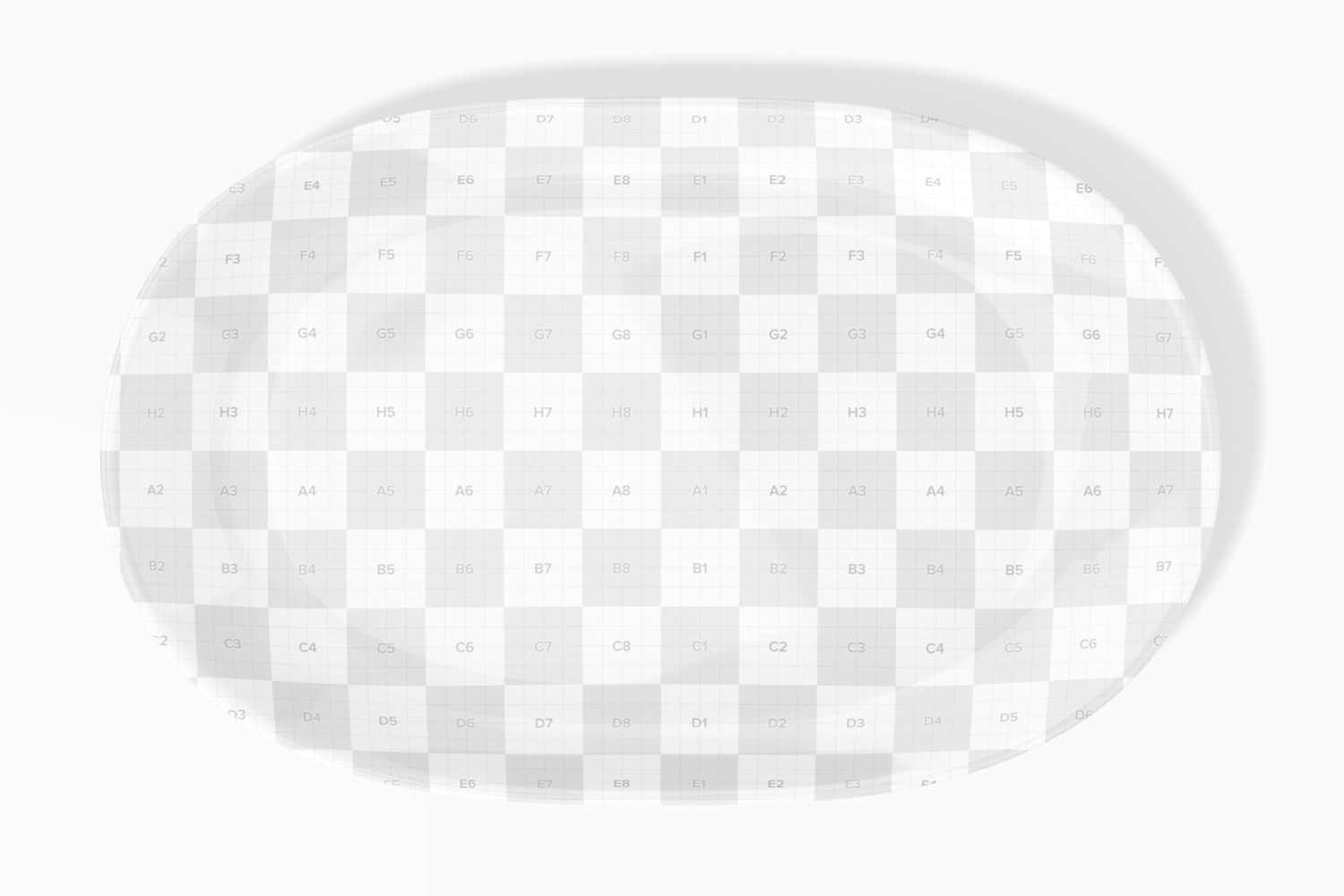 Ceramic Oval Plate Mockup, Top View