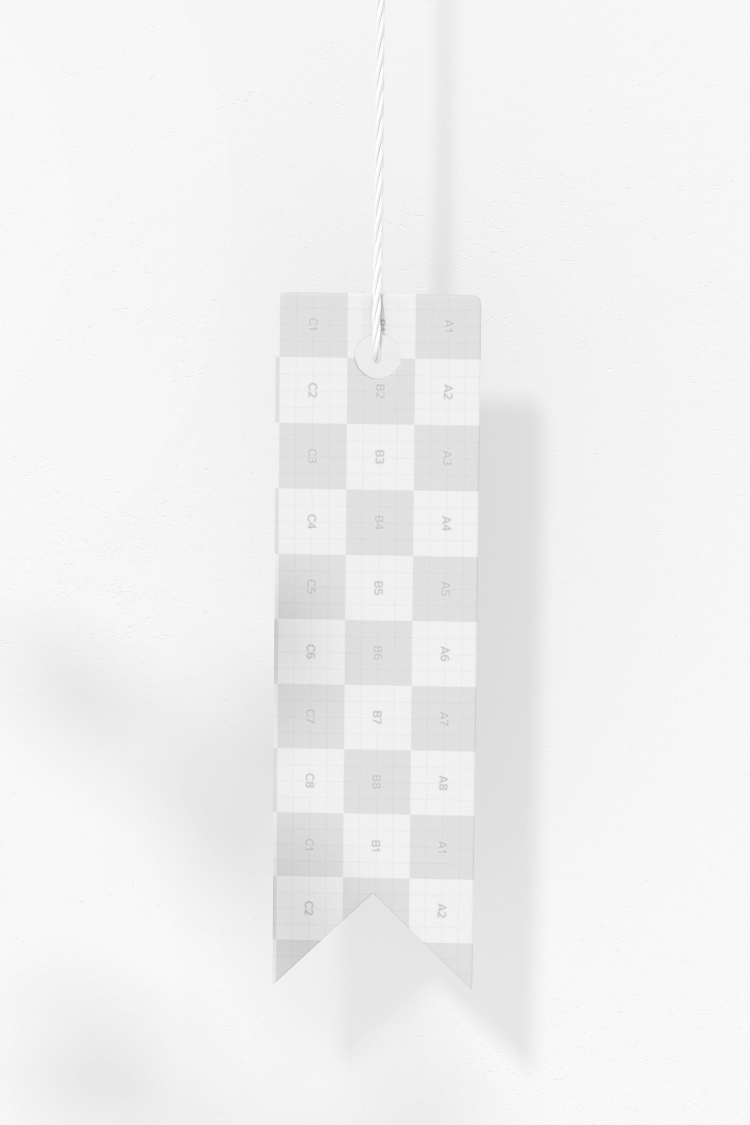 Maqueta de Etiqueta de Cartón con forma de Bandera, Colgando