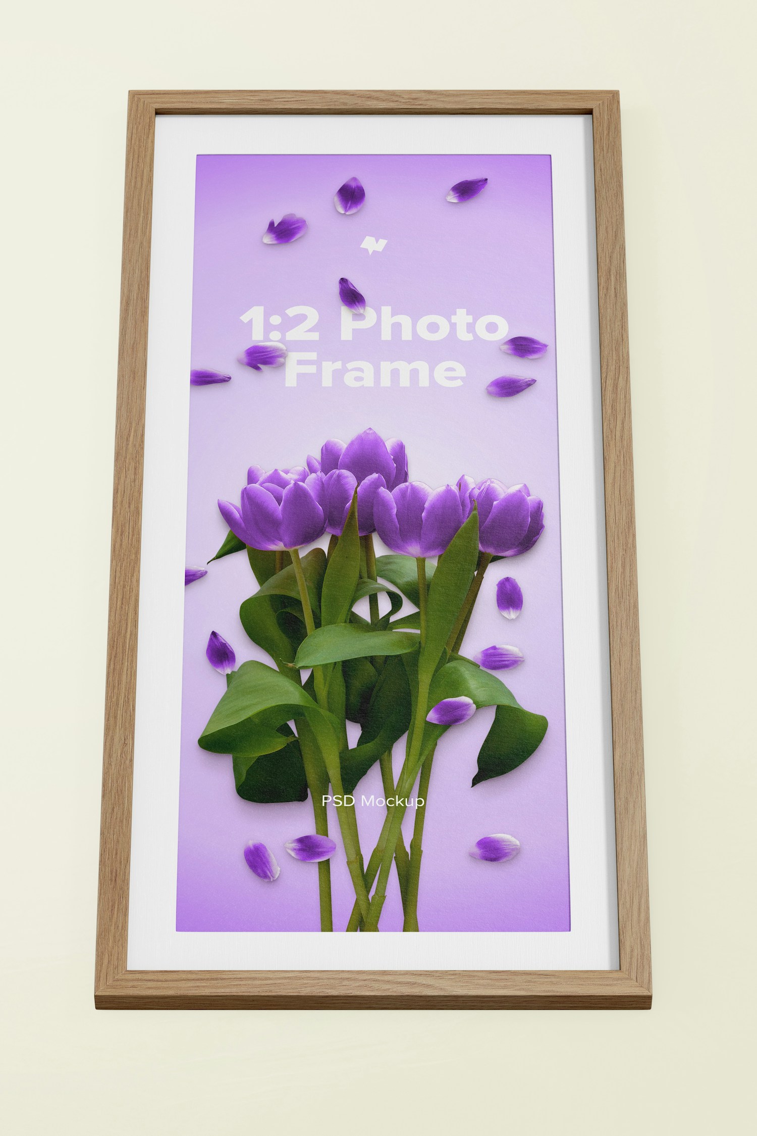 1:2 Photo Frame Mockup, Bottom Front View
