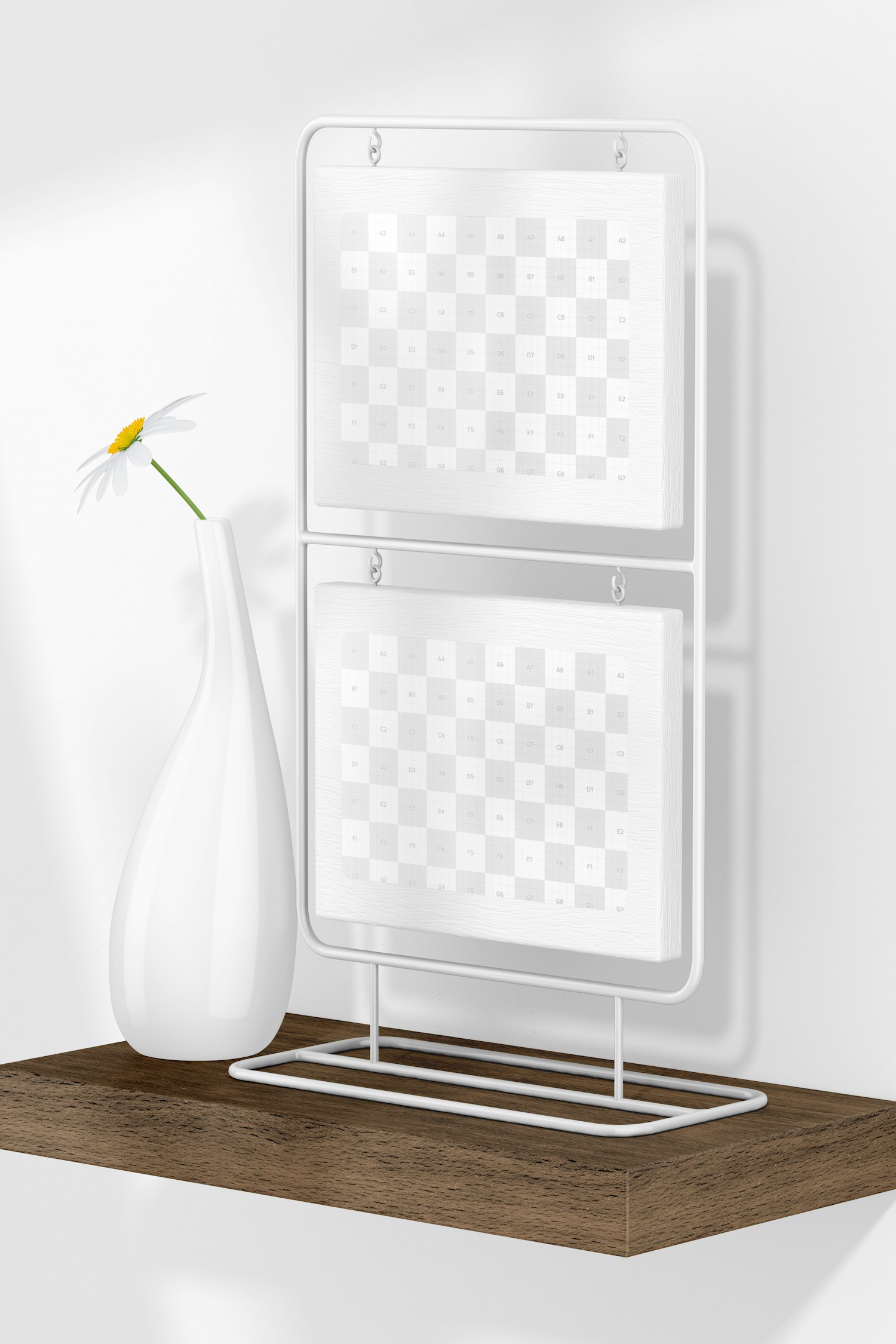 Vertical Photo Frame Stand Mockup, Right View