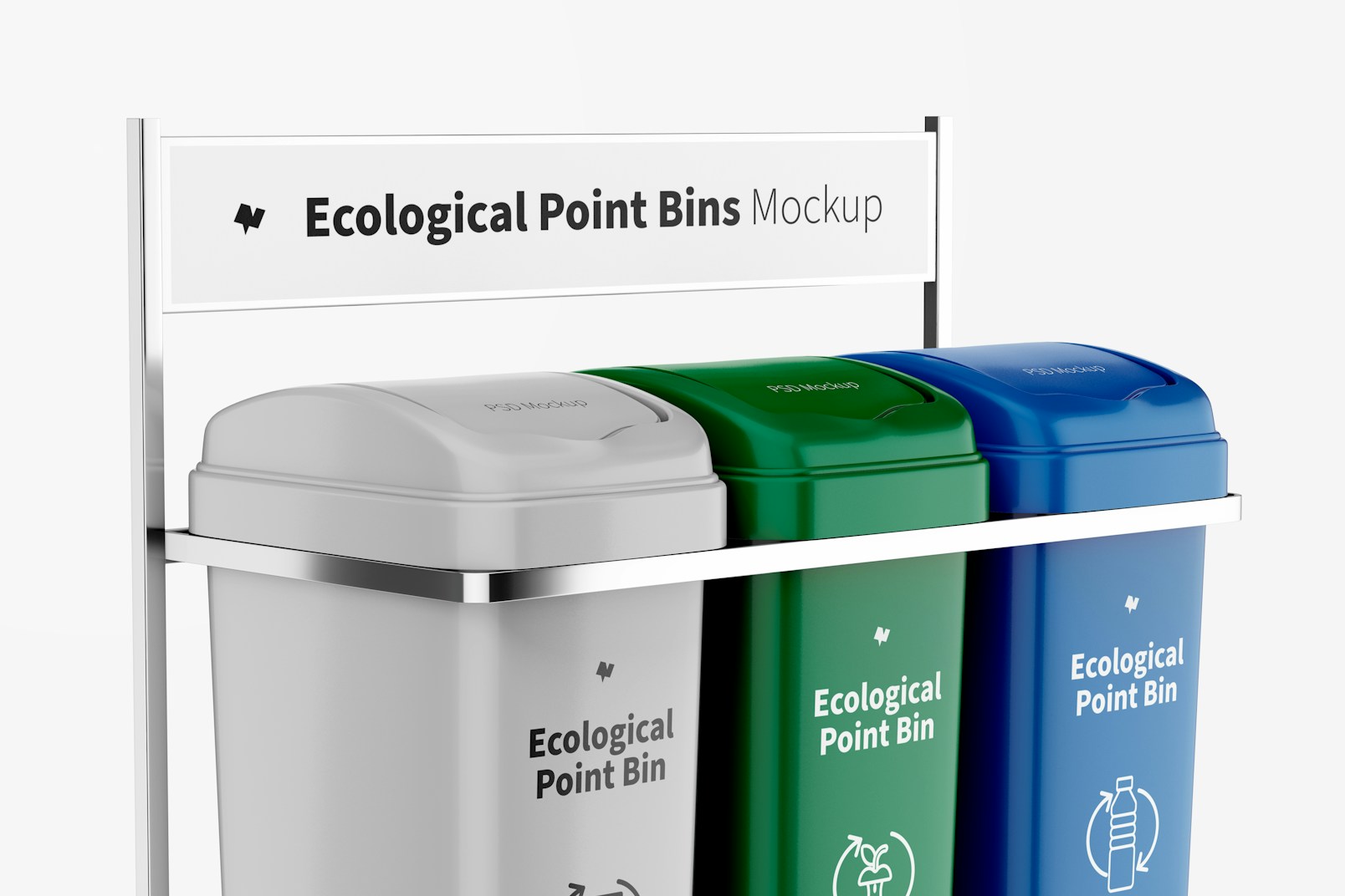 Ecological Point Bins Mockup, Close Up