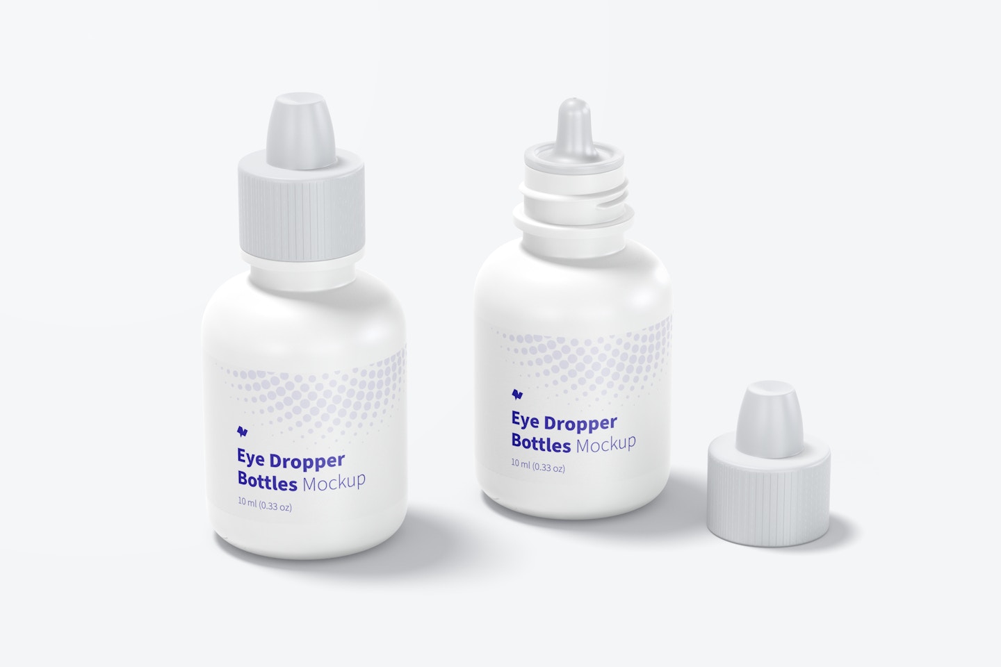 Eye Dropper Bottles Mockup, Opened and Closed