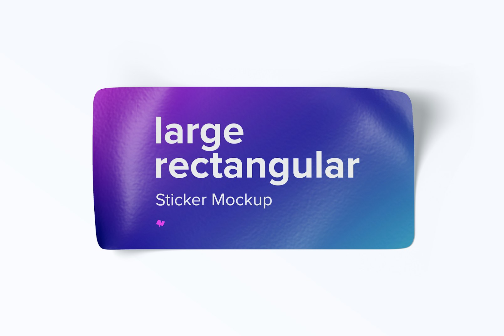 Maqueta de Sticker Rectangular Grande, Vista Superior