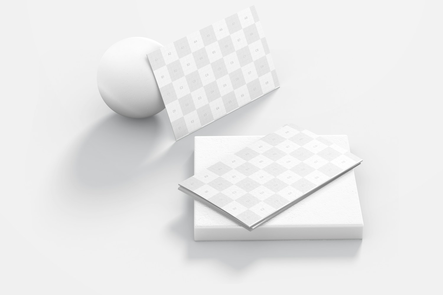 Japan Landscape Business Cards Mockup, Perspective View Japan Landscape Business Cards Mockup, Perspective View