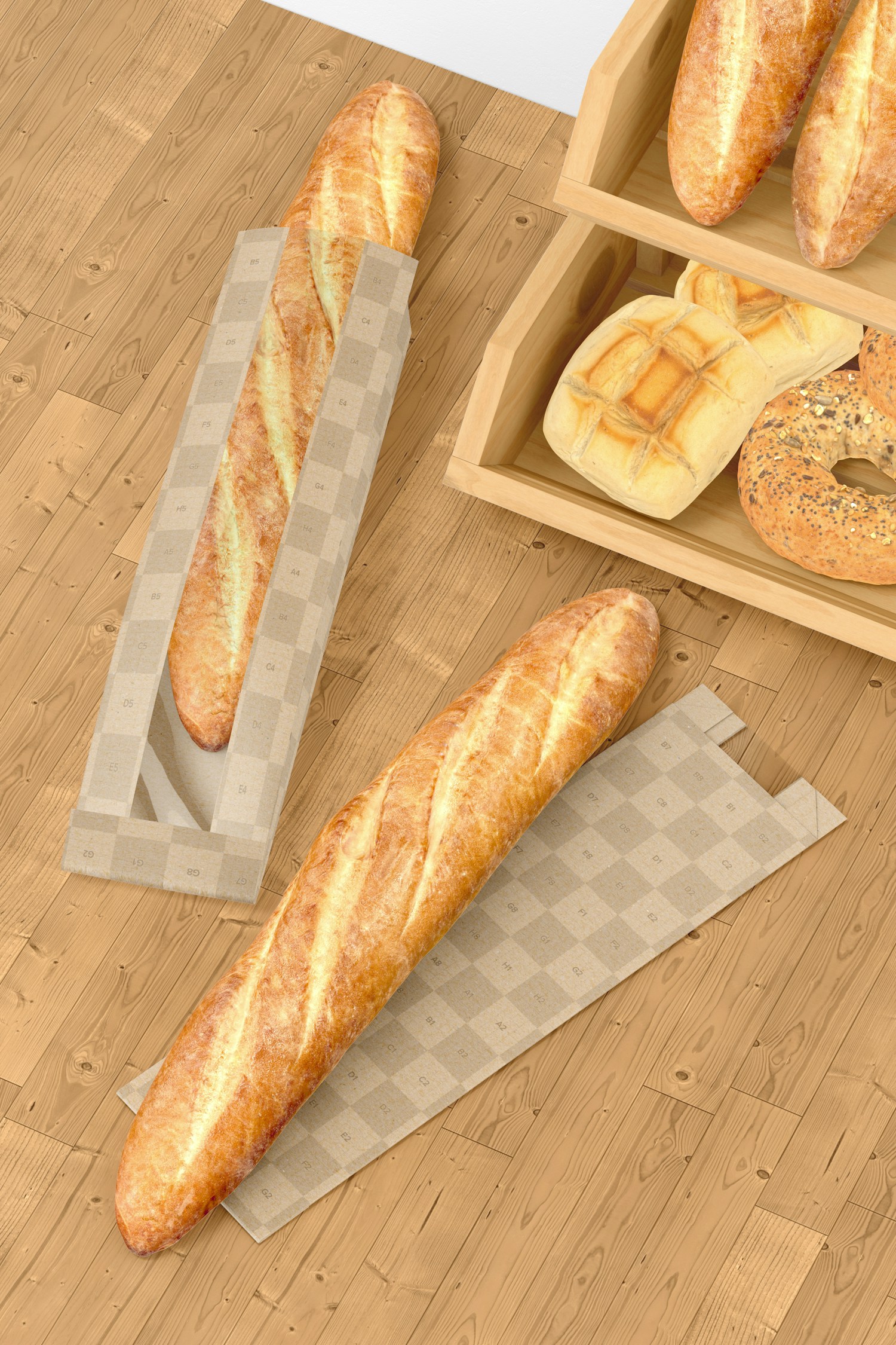 Bread Paper Bags with Window Mockup