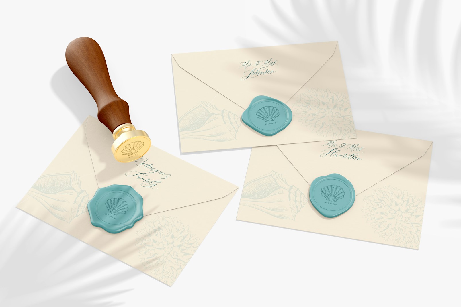 Wax Seal with Envelopes Mockup