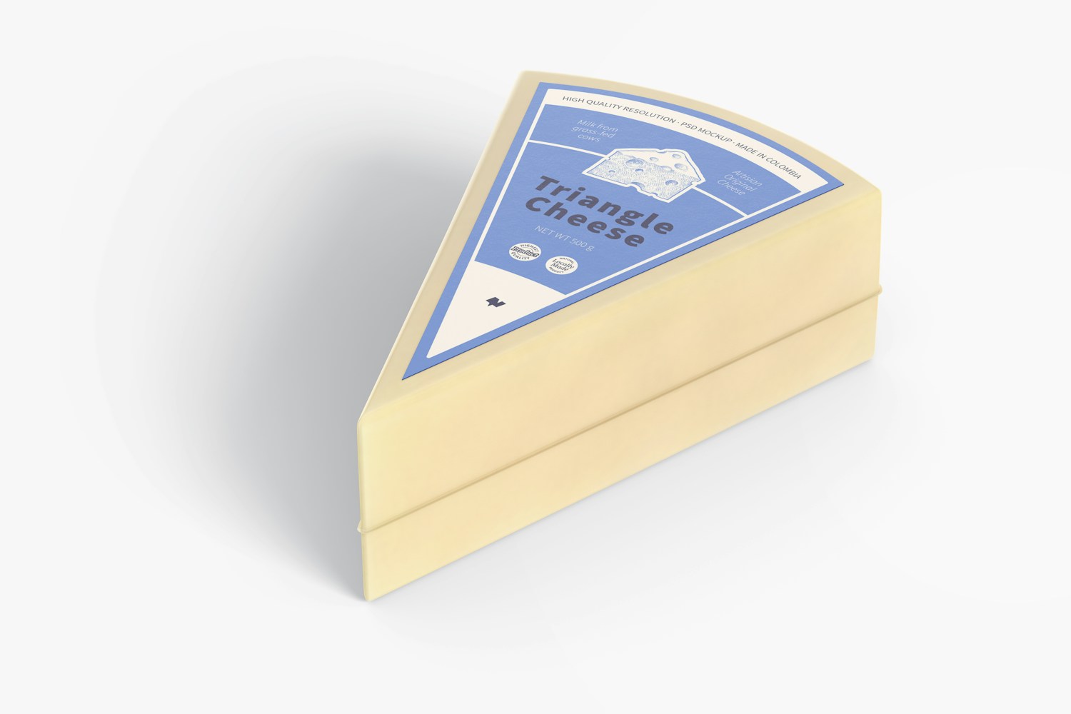 Triangle Cheese Mockup, Perspective View