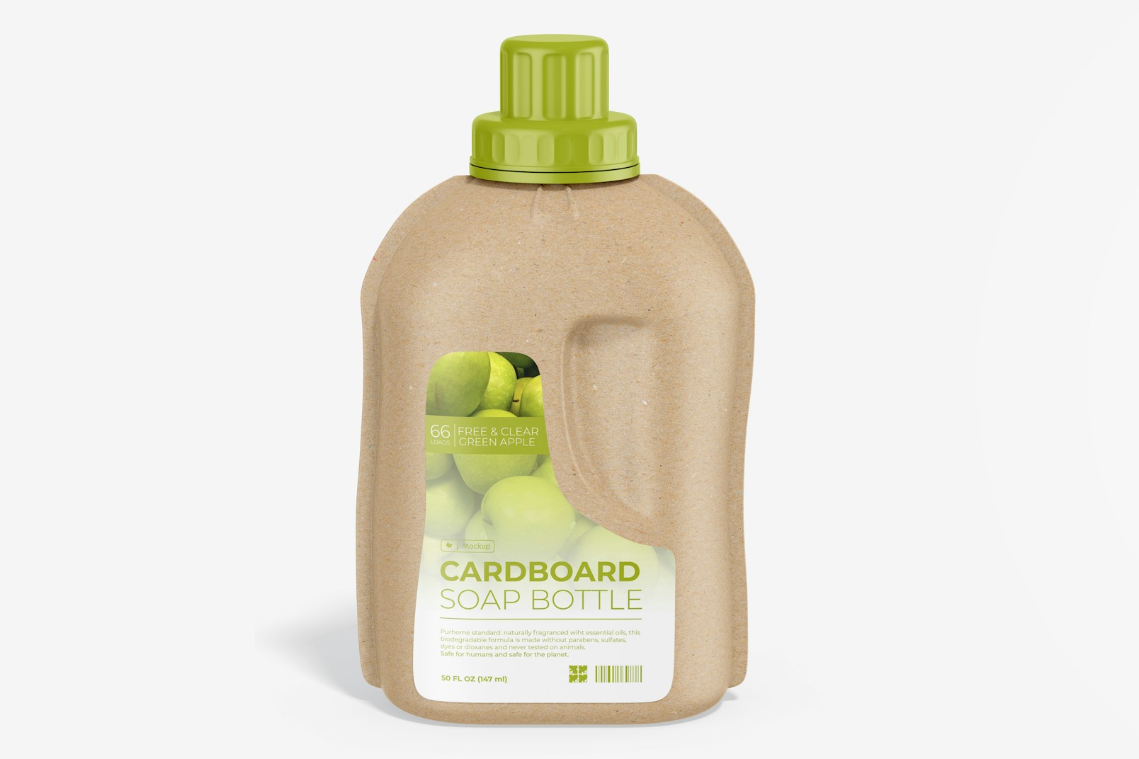 Cardboard Soap Bottle Mockup, Front View