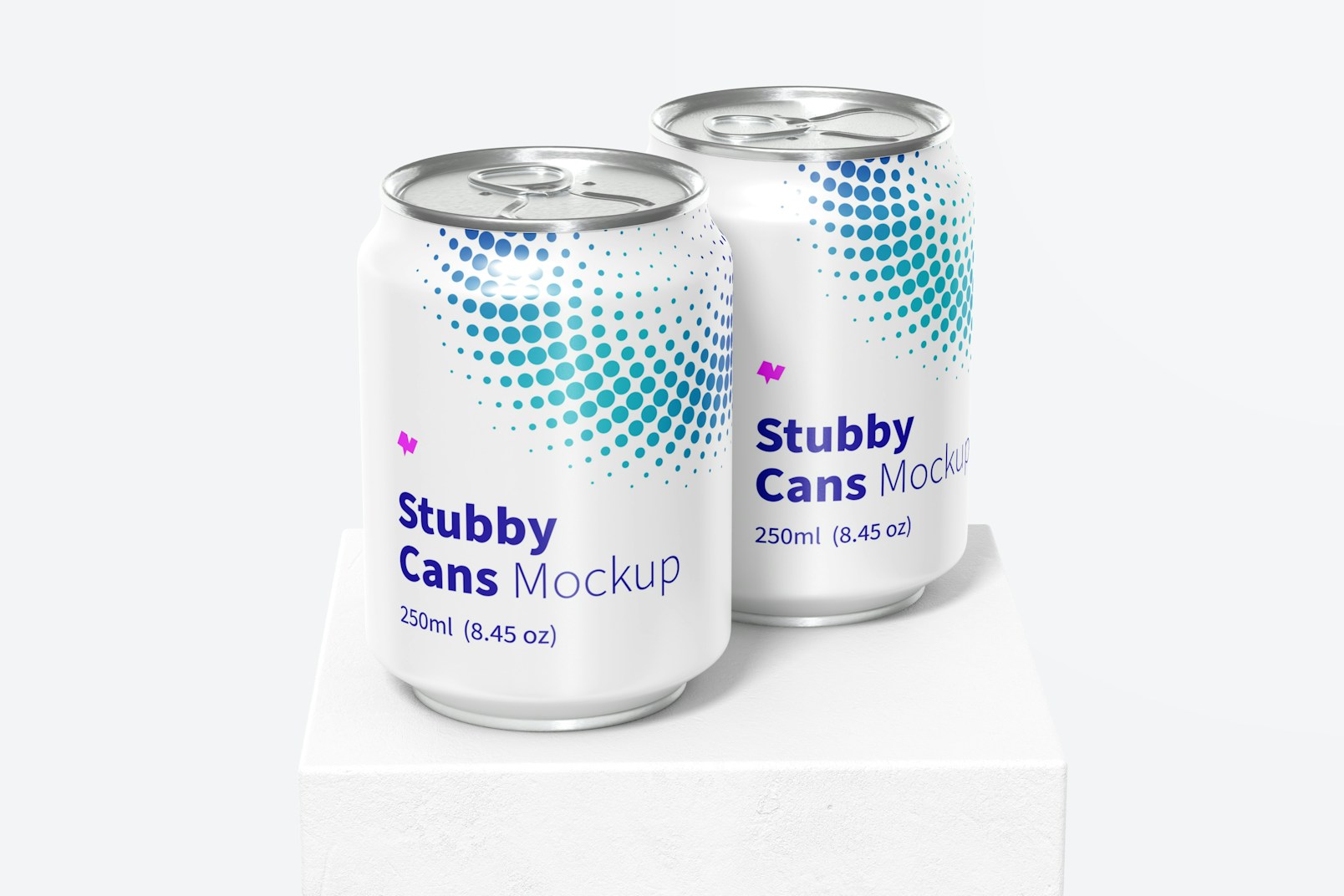 250ml Stubby Cans Mockup, Front View