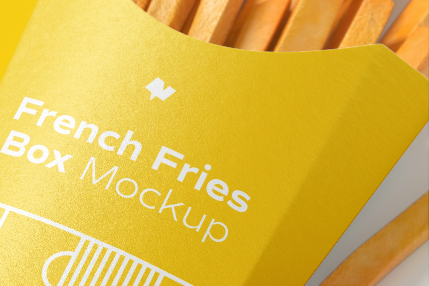 French Fries Box Mockup, Close Up