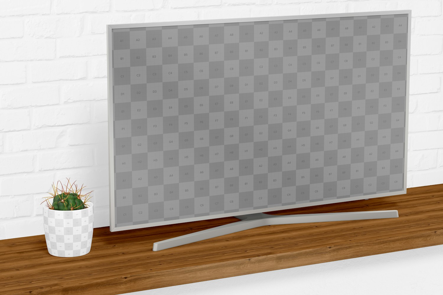 Tv 40" Mockup, with Plant
