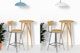 Long Wooden Table Mockup, with Stool