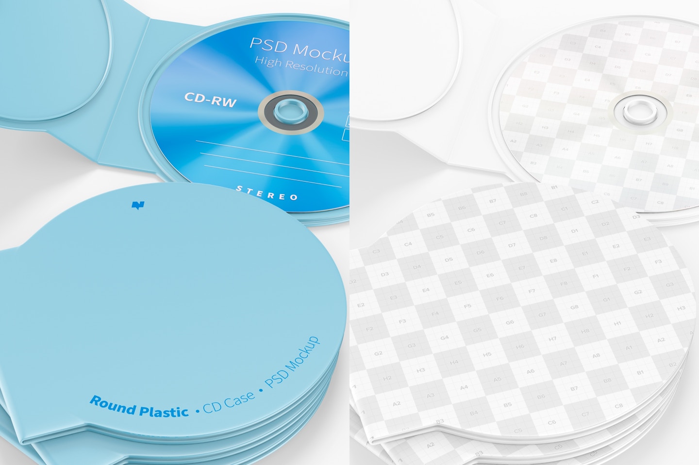 Maqueta de Caja Plástica Redonda de CD, Acercamiento