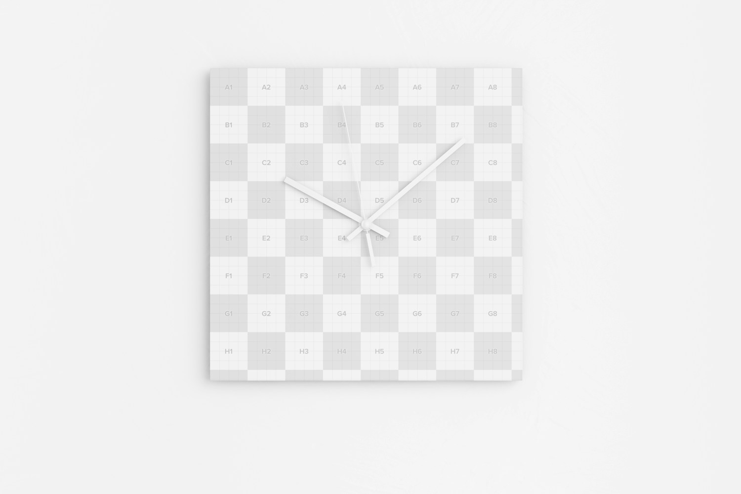 Square Wall Clock Mockup, Front View Square Wall Clock Mockup, Front View