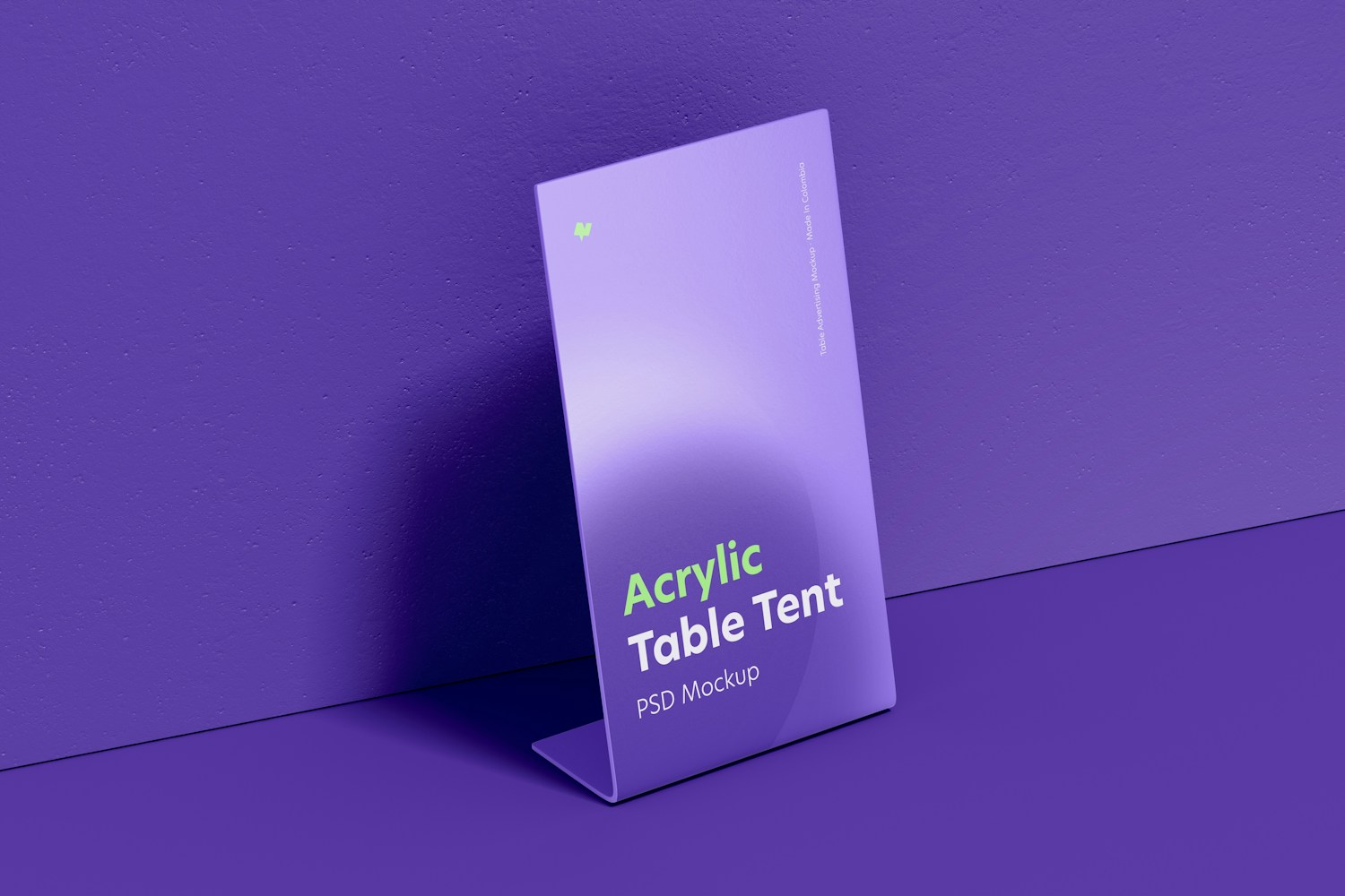 Acrylic Table Tent Mockup, Left View