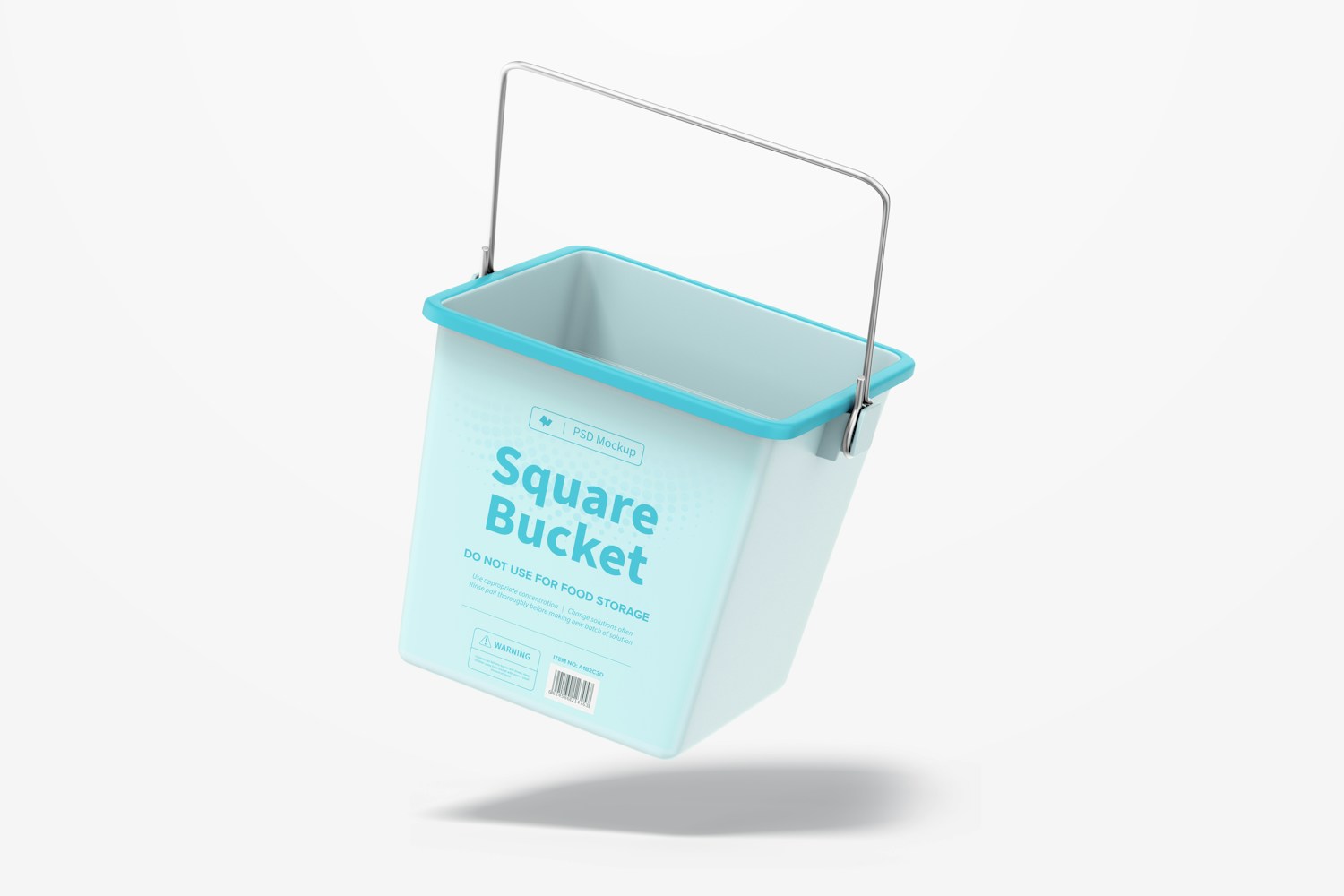 Square Bucket Mockup, Floating