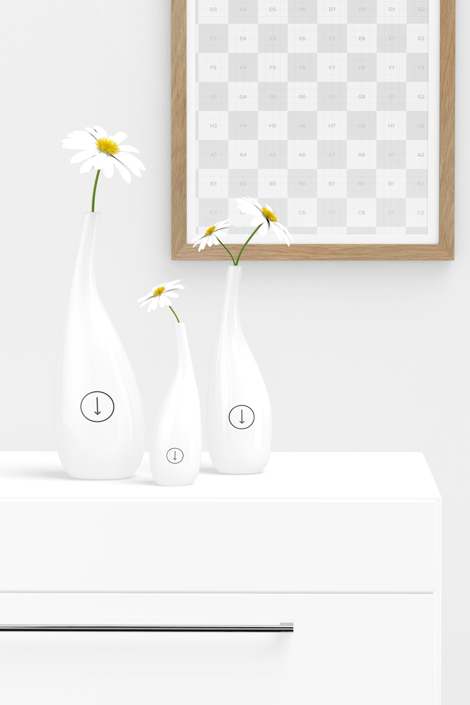 Flower Ceramic Vases Mockup 02