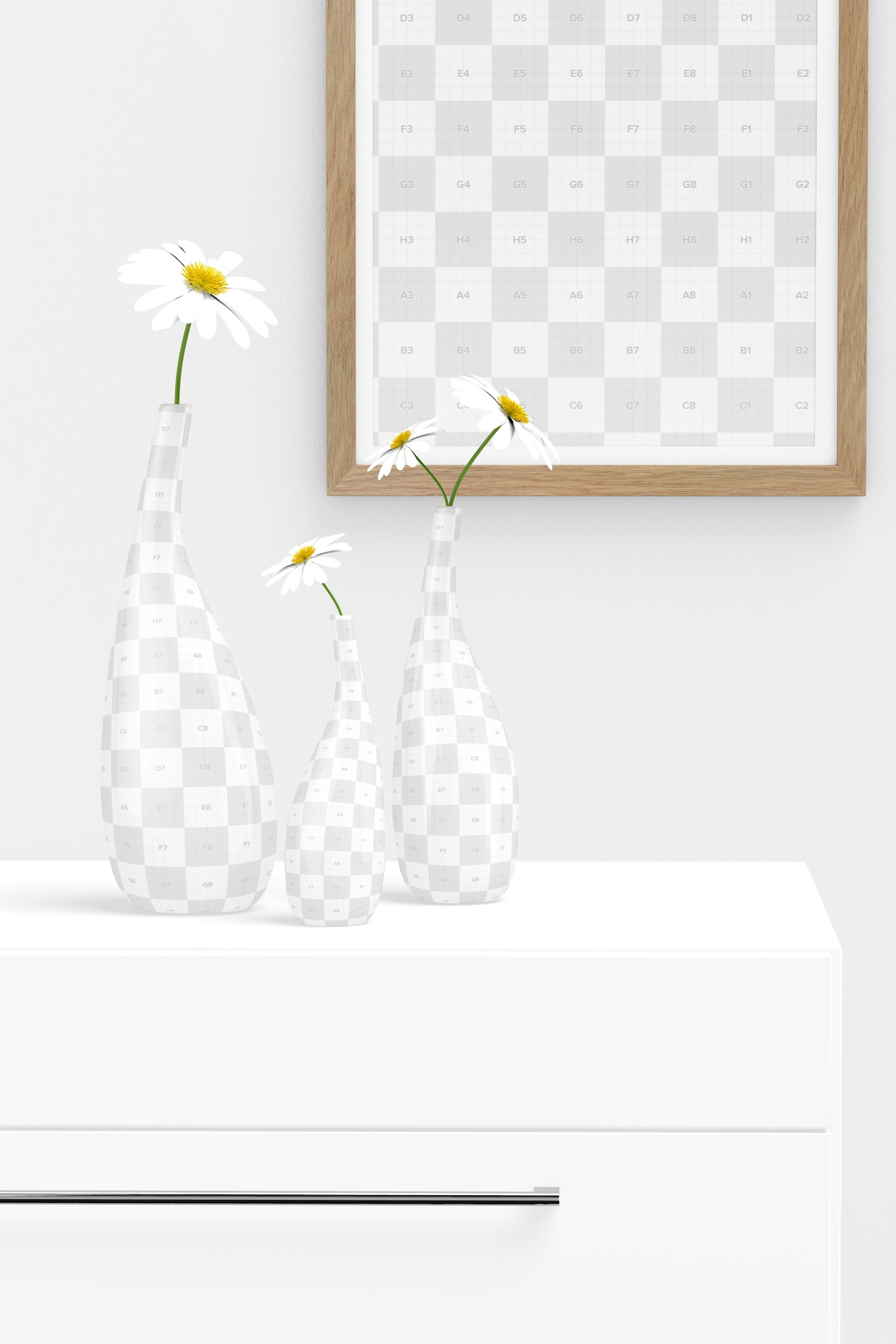Flower Ceramic Vases Mockup 02