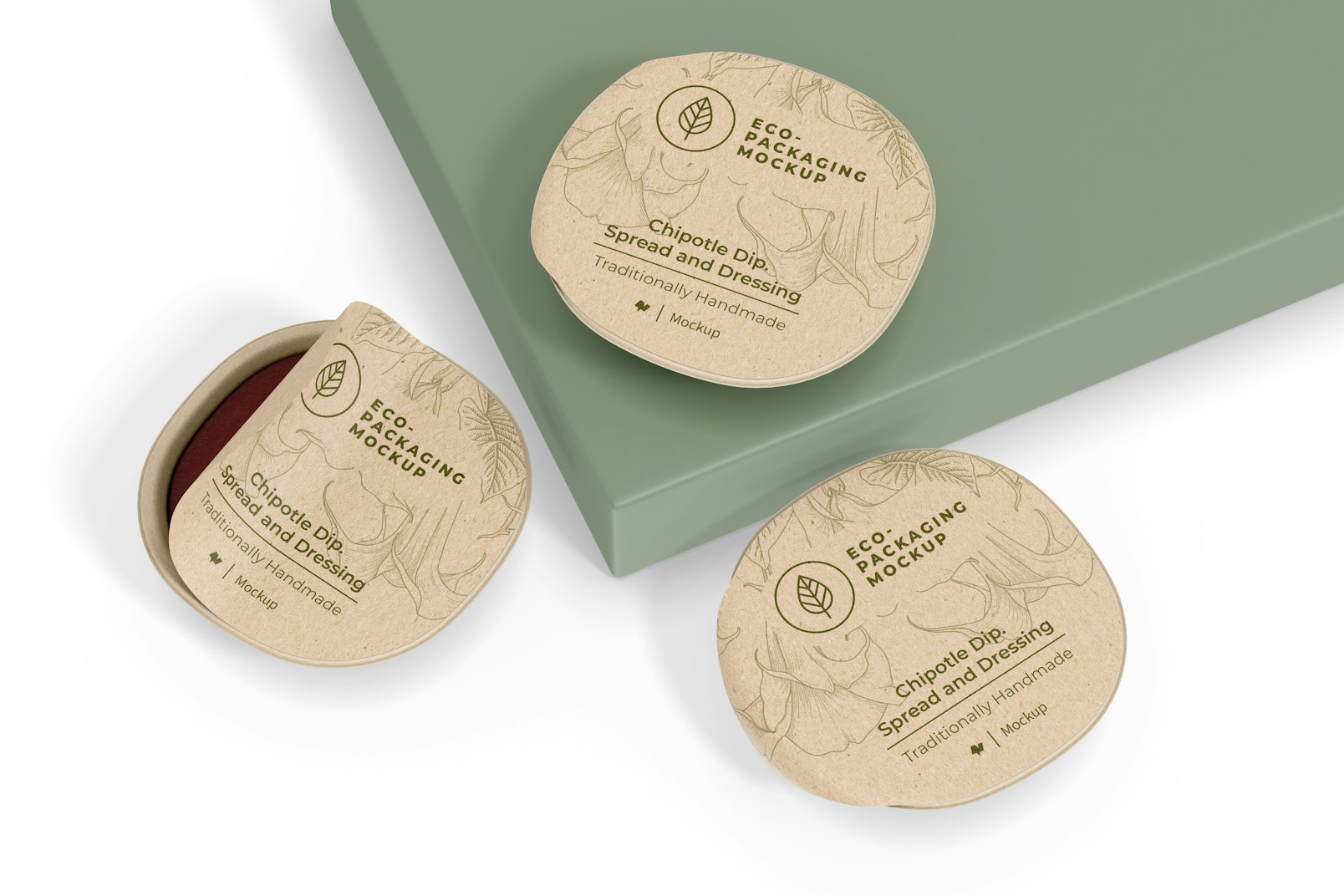 Biodegradable Dipping Sauce Containers Mockup