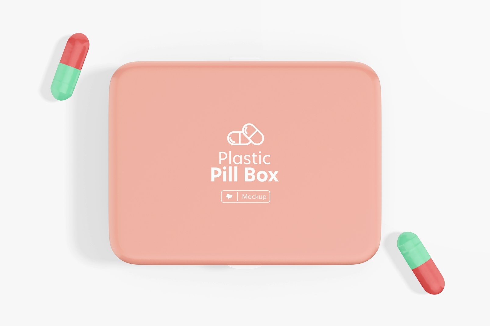 Six Compartment Pill Box Mockup, Top View