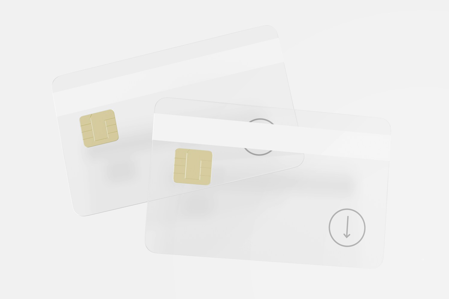 Clear Credit Card Mockup, Stacked