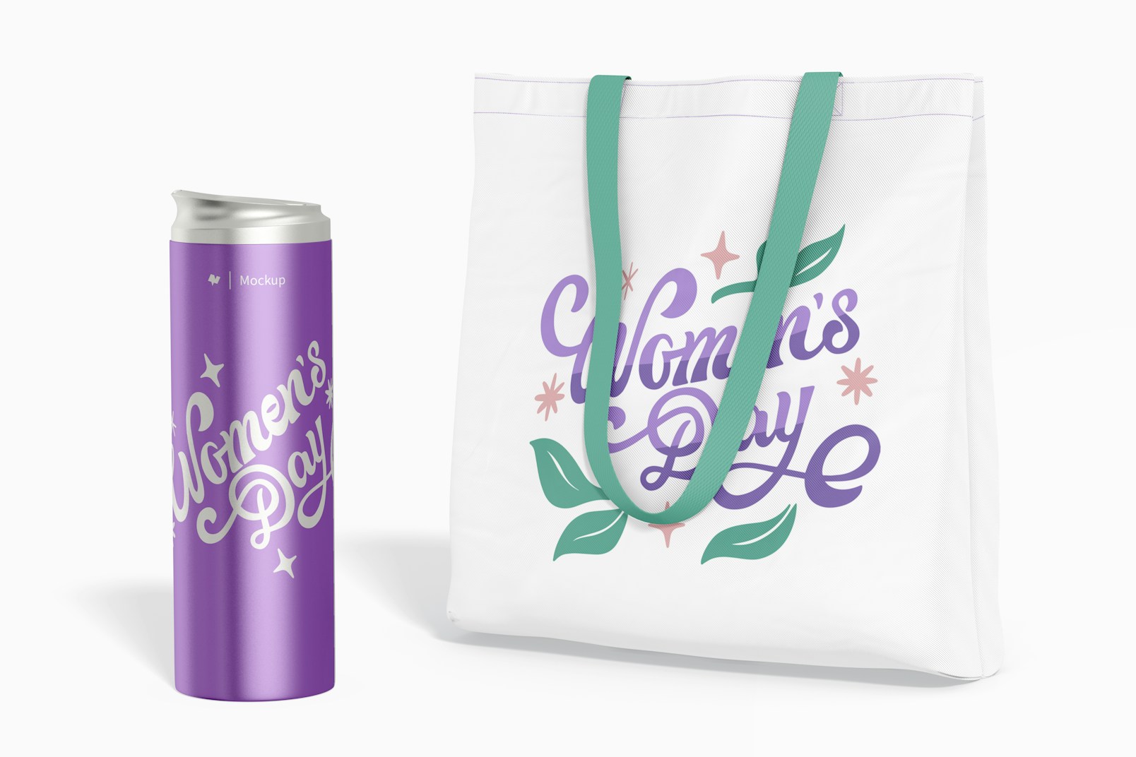 Woman Water Bottle Mockup, Right View