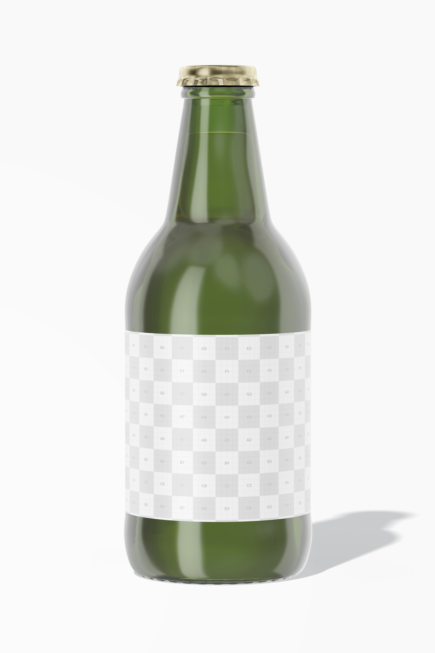 330 ml Stubby Beer Bottle Mockup, Front View