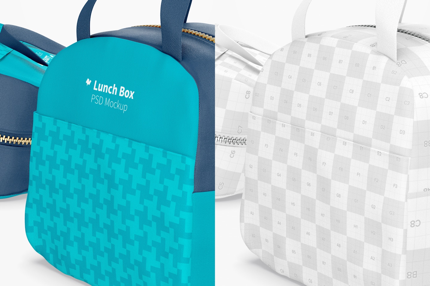 Lunch Bag with Front Pocket Mockup, Close Up