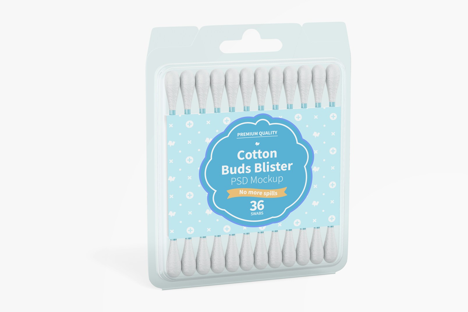Cotton Buds Blister Mockup, Left View