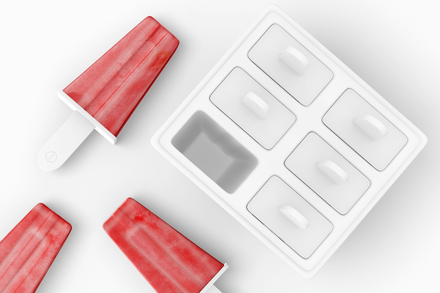 Ice Pop Silicone Mold Mockup, Top View