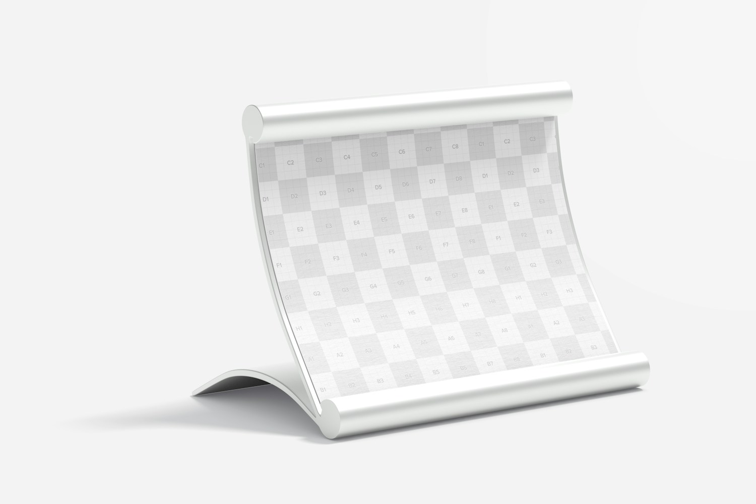 Metallic Table Sign Holder Mockup, Right View
