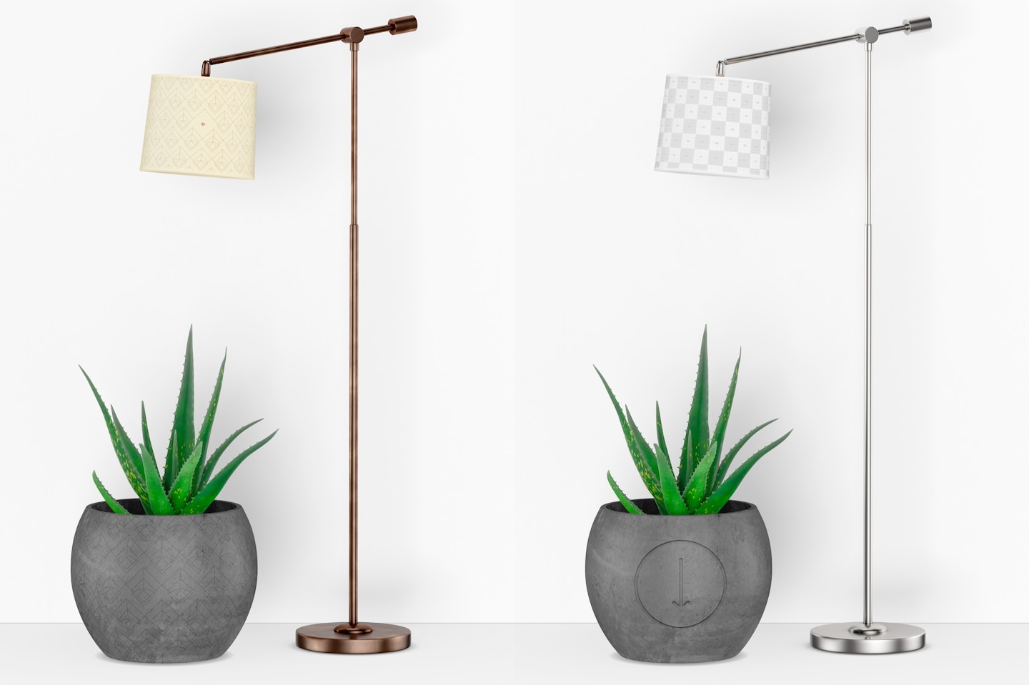 Cooper Standing Lamp with Plant Mockup
