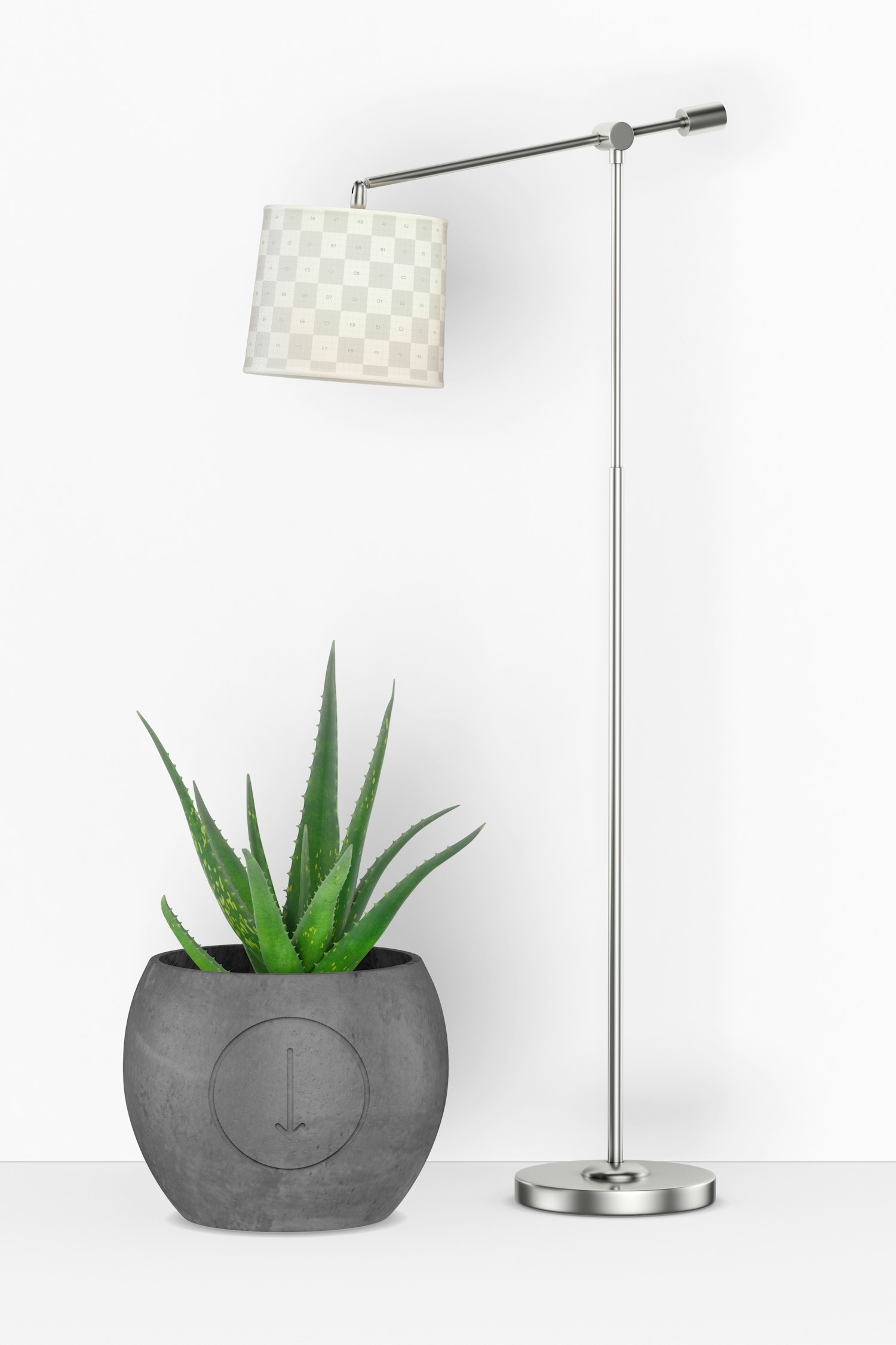 Cooper Standing Lamp with Plant Mockup
