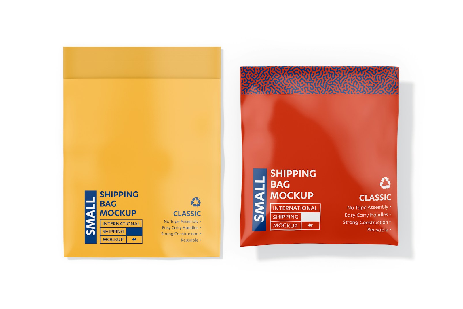 Small Shipping Bags Mockup, Top View