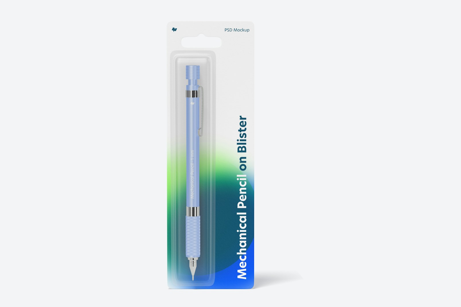 Mechanical Pencil on Blister Mockup, Front View