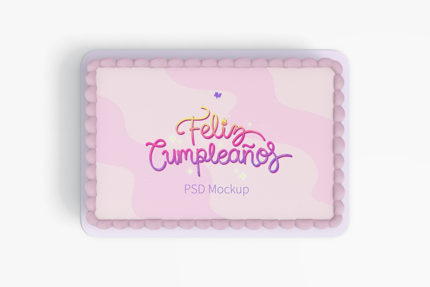 Square Cake Mockup, Top View Square Cake Mockup, Top View