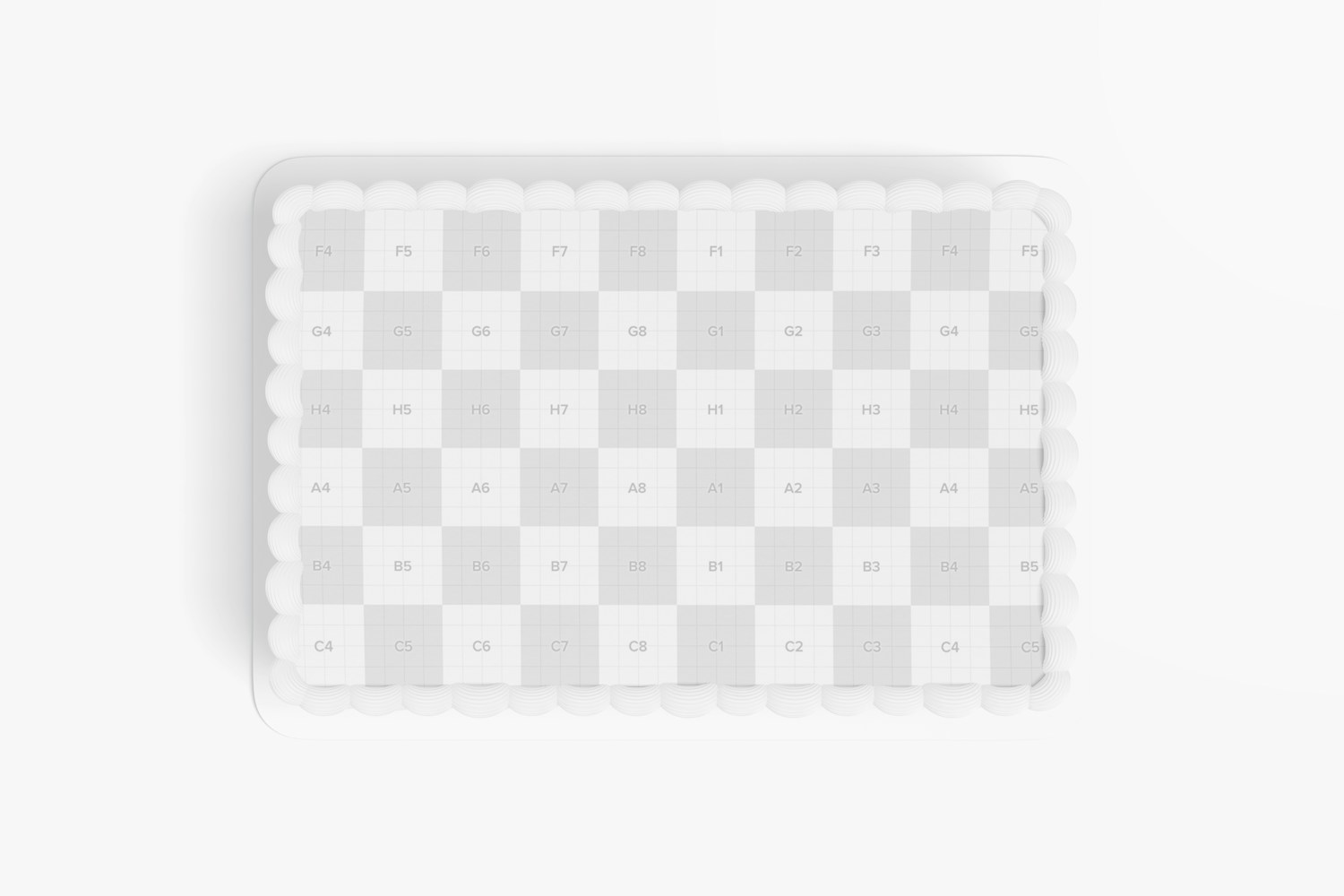 Square Cake Mockup, Top View Square Cake Mockup, Top View