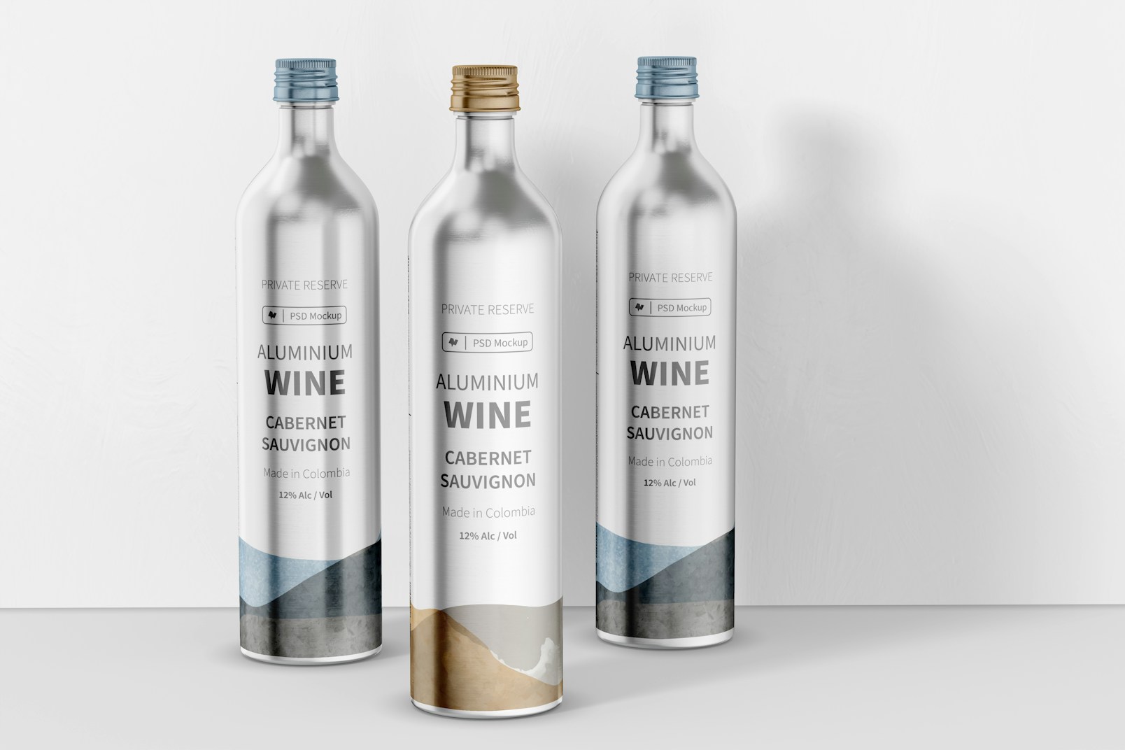 Maqueta de Botellas en Aluminio para Vino