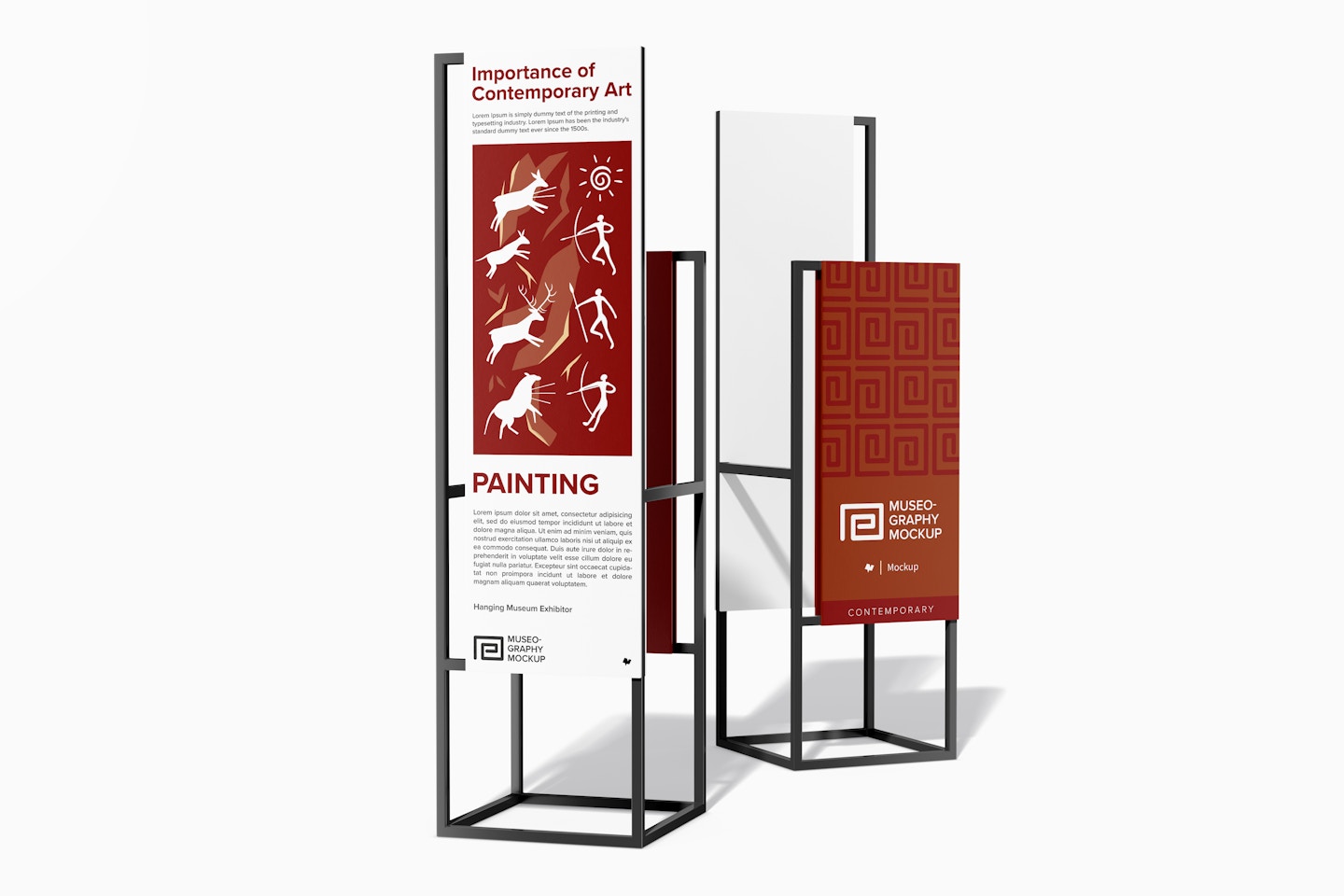 Museum Double-Sided Signages Mockup