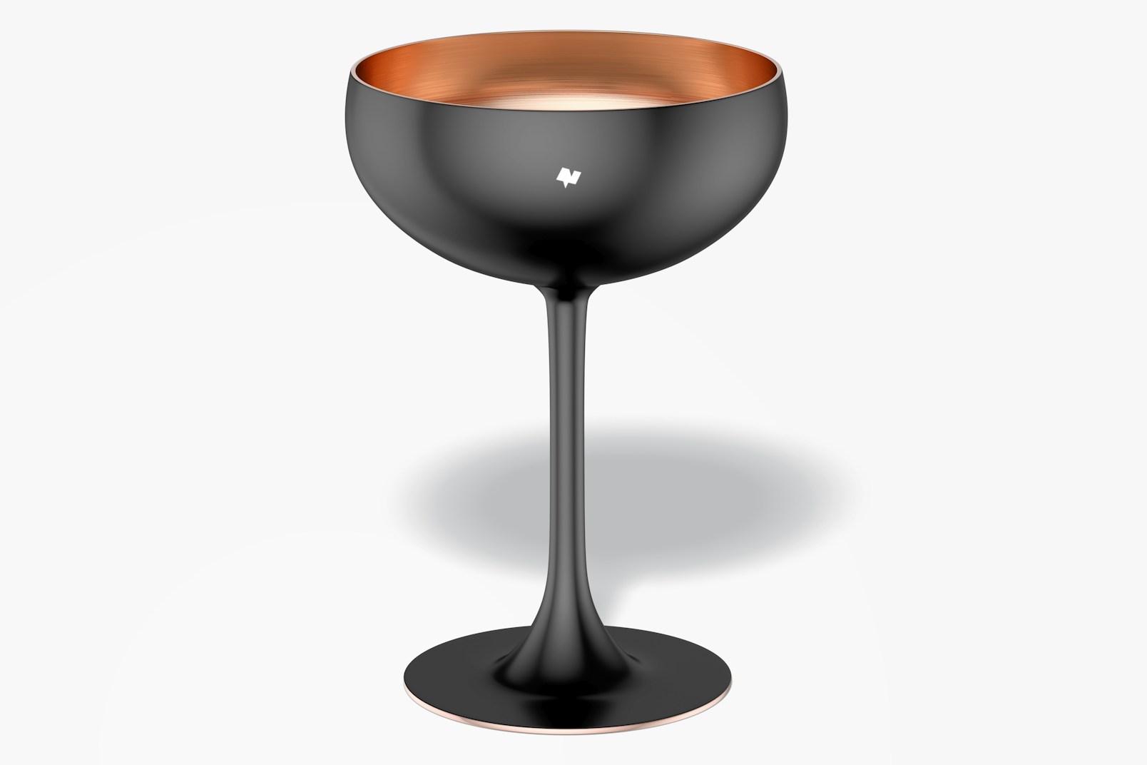 Metal Coupe Cocktail Glass Mockup, Front View
