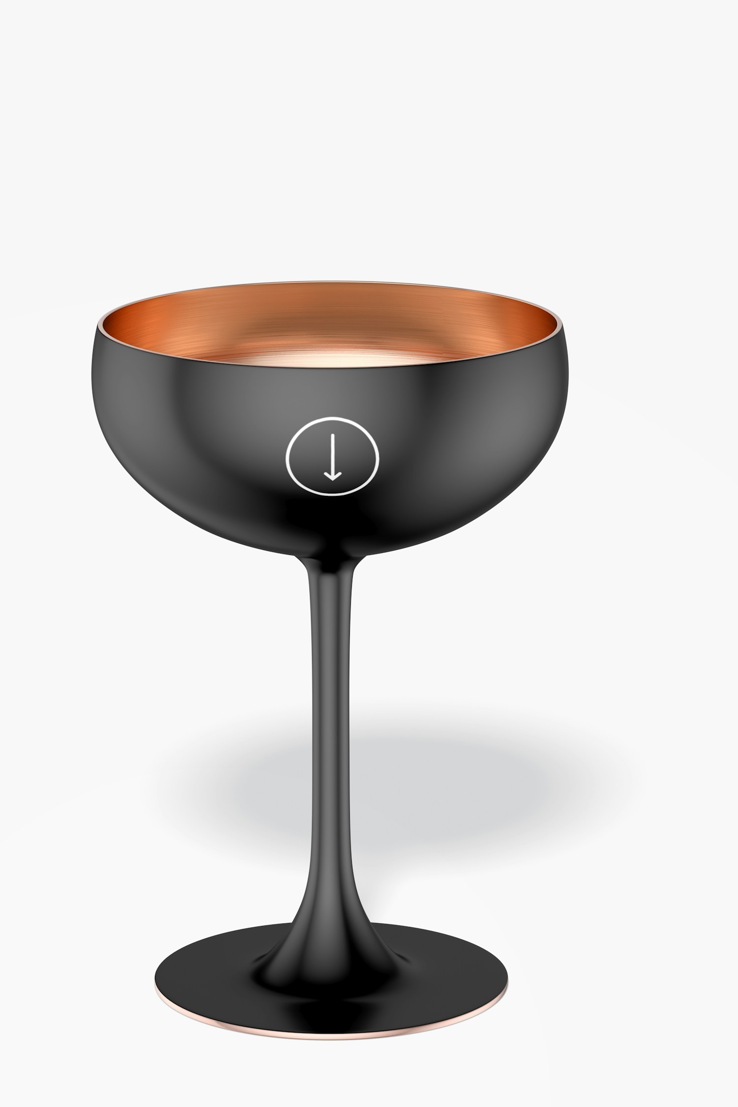 Metal Coupe Cocktail Glass Mockup, Front View