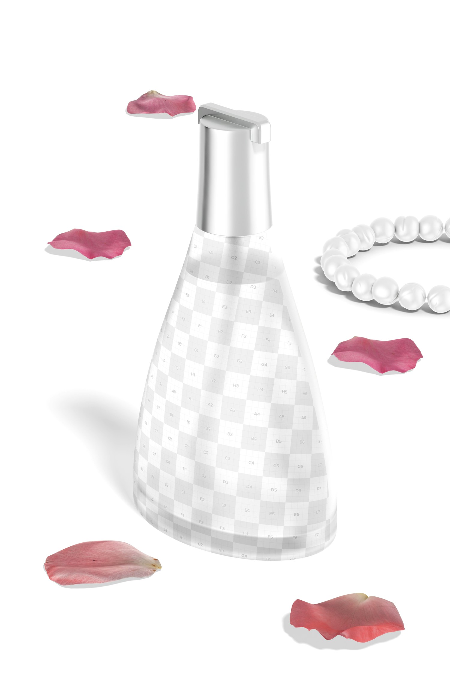 Triangular Luxury Perfume Bottles Mockup, Perspective