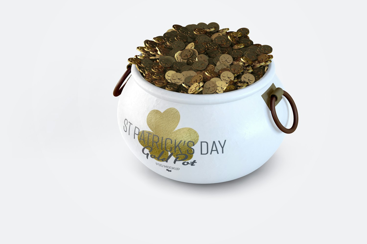 Saint Patrick's day Pot of Gold Mockup, Front View 02