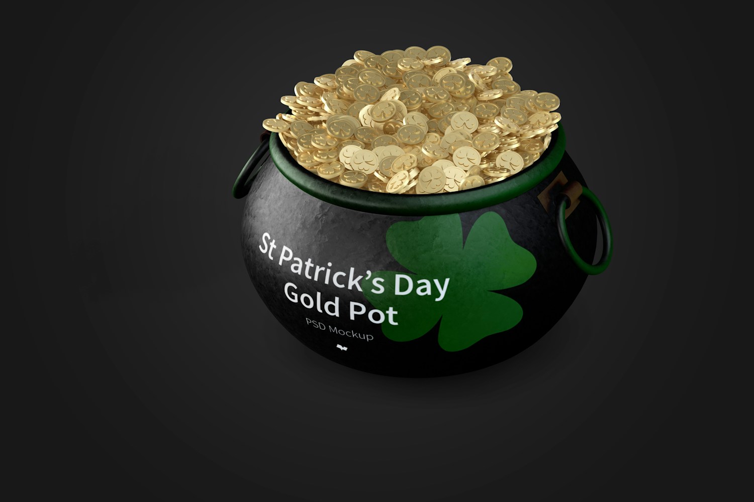 Saint Patrick's day Pot of Gold Mockup, Front View 02