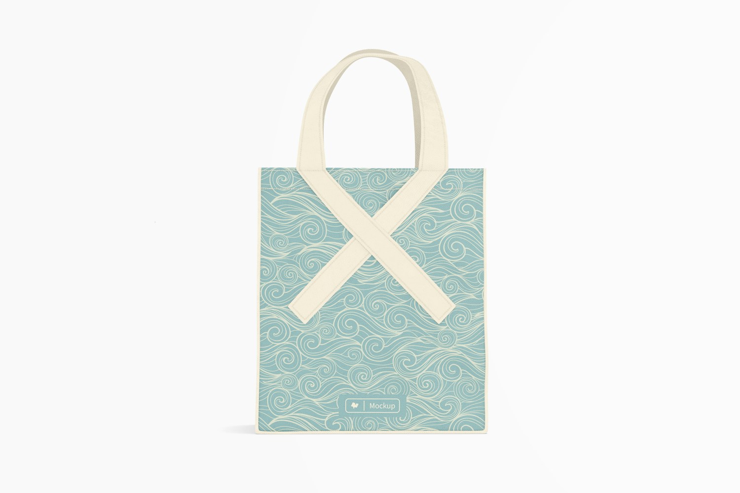 Tote Bag with Ribbon Mockup, Front View Tote Bag with Ribbon Mockup, Front View