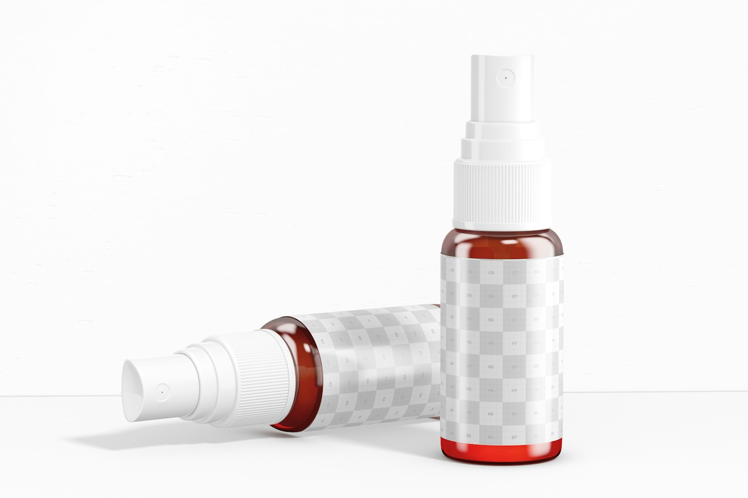 Maqueta de Botellas Amber PET con Spray de 1 oz