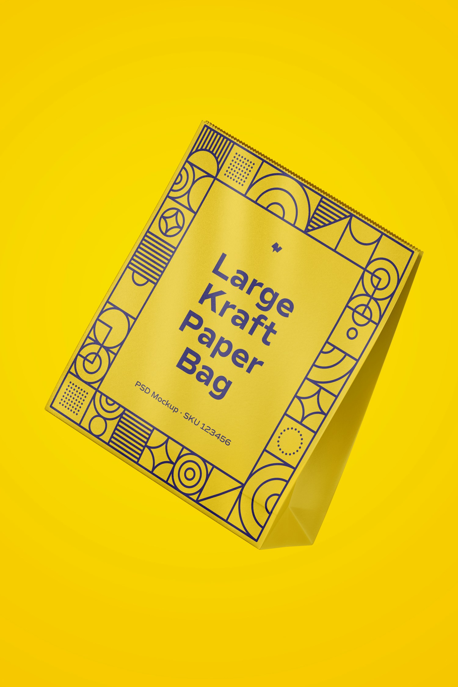 Large Kraft Paper Bag Mockup, Floating Large Kraft Paper Bag Mockup, Floating