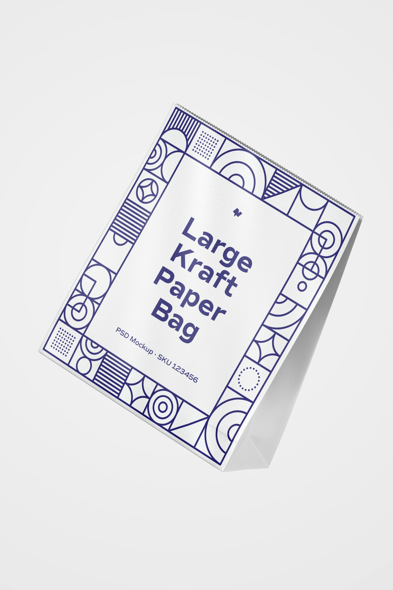 Large Kraft Paper Bag Mockup, Floating